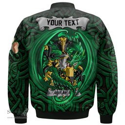 ScotsTee Shop Irish Abraham Coat of Arms Irish Jacket Family Crest Green Dragon Of Ireland Bomber Jacket