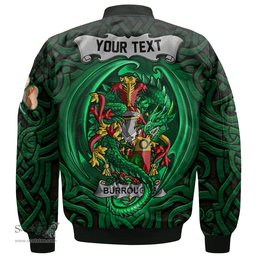 ScotsTee Shop Irish Burroughs Coat of Arms Irish Jacket Family Crest Green Dragon Of Ireland Bomber Jacket