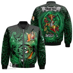 ScotsTee Shop Irish Carron Coat of Arms Irish Jacket Family Crest Green Dragon Of Ireland Bomber Jacket