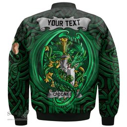 ScotsTee Shop Irish Connor or O Connor Sligo Coat of Arms Irish Jacket Family Crest Green Dragon Of Ireland Bomber Jacket