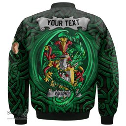 ScotsTee Shop Irish Cairnes Coat of Arms Irish Jacket Family Crest Green Dragon Of Ireland Bomber Jacket