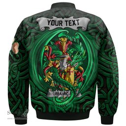 ScotsTee Shop Irish Branigan or O Branagan Coat of Arms Irish Jacket Family Crest Green Dragon Of Ireland Bomber Jacket