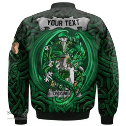 ScotsTee Shop Irish Connor or O Connor Don Coat of Arms Irish Jacket Family Crest Green Dragon Of Ireland Bomber Jacket