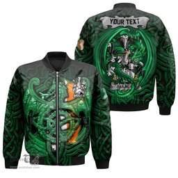 ScotsTee Shop Irish Canavan or O Canavan Coat of Arms Irish Jacket Family Crest Green Dragon Of Ireland Bomber Jacket