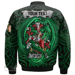 ScotsTee Shop Irish Crowder Coat of Arms Irish Jacket Family Crest Green Dragon Of Ireland Bomber Jacket
