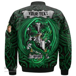 ScotsTee Shop Irish Braden or O Braden Coat of Arms Irish Jacket Family Crest Green Dragon Of Ireland Bomber Jacket