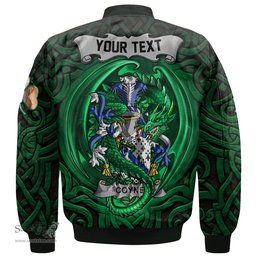 ScotsTee Shop Irish Coyne or O Coyne Coat of Arms Irish Jacket Family Crest Green Dragon Of Ireland Bomber Jacket