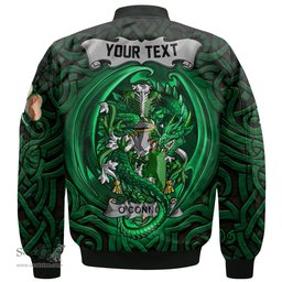 ScotsTee Shop Irish Connor or O Connor Corcomroe Coat of Arms Irish Jacket Family Crest Green Dragon Of Ireland Bomber Jacket