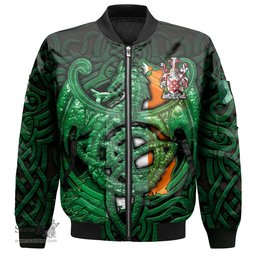 ScotsTee Shop Irish Blake Coat of Arms Irish Jacket Family Crest Green Dragon Of Ireland Bomber Jacket