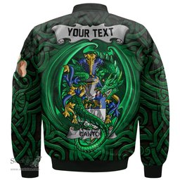 ScotsTee Shop Irish Canton Coat of Arms Irish Jacket Family Crest Green Dragon Of Ireland Bomber Jacket