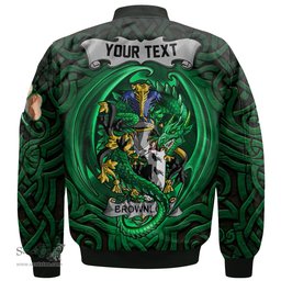 ScotsTee Shop Irish Brownlow Coat of Arms Irish Jacket Family Crest Green Dragon Of Ireland Bomber Jacket