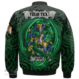 ScotsTee Shop Irish Conroy or O Mulconroy Coat of Arms Irish Jacket Family Crest Green Dragon Of Ireland Bomber Jacket
