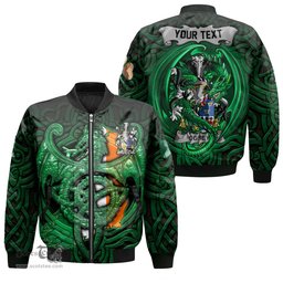 ScotsTee Shop Irish Cosby Lord Sydney Coat of Arms Irish Jacket Family Crest Green Dragon Of Ireland Bomber Jacket