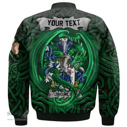 ScotsTee Shop Irish Crowley or O Crouley Coat of Arms Irish Jacket Family Crest Green Dragon Of Ireland Bomber Jacket