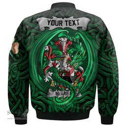 ScotsTee Shop Irish Blacke Coat of Arms Irish Jacket Family Crest Green Dragon Of Ireland Bomber Jacket