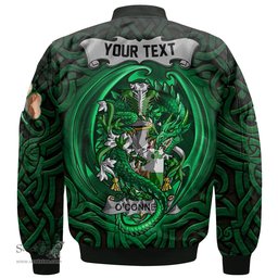 ScotsTee Shop Irish Connell or O Connell Coat of Arms Irish Jacket Family Crest Green Dragon Of Ireland Bomber Jacket