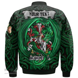 ScotsTee Shop Irish Blanchfield Coat of Arms Irish Jacket Family Crest Green Dragon Of Ireland Bomber Jacket