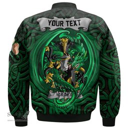 ScotsTee Shop Irish Croke Coat of Arms Irish Jacket Family Crest Green Dragon Of Ireland Bomber Jacket