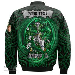 ScotsTee Shop Irish Concanon or O Concanon Coat of Arms Irish Jacket Family Crest Green Dragon Of Ireland Bomber Jacket