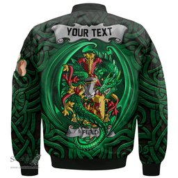 ScotsTee Shop Irish Field Coat of Arms Irish Jacket Family Crest Green Dragon Of Ireland Bomber Jacket
