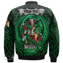 ScotsTee Shop Irish Hamilton Coat of Arms Irish Jacket Family Crest Green Dragon Of Ireland Bomber Jacket