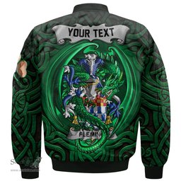 ScotsTee Shop Irish Fleming Coat of Arms Irish Jacket Family Crest Green Dragon Of Ireland Bomber Jacket
