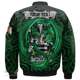 ScotsTee Shop Irish Halthom Coat of Arms Irish Jacket Family Crest Green Dragon Of Ireland Bomber Jacket
