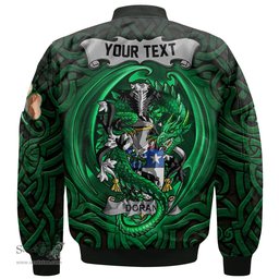 ScotsTee Shop Irish Doran or O Doran Coat of Arms Irish Jacket Family Crest Green Dragon Of Ireland Bomber Jacket