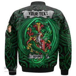 ScotsTee Shop Irish Downey or O Downey Coat of Arms Irish Jacket Family Crest Green Dragon Of Ireland Bomber Jacket