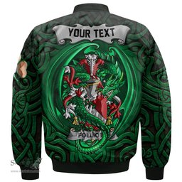 ScotsTee Shop Irish Folliott Coat of Arms Irish Jacket Family Crest Green Dragon Of Ireland Bomber Jacket