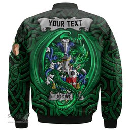 ScotsTee Shop Irish Dodwell Coat of Arms Irish Jacket Family Crest Green Dragon Of Ireland Bomber Jacket