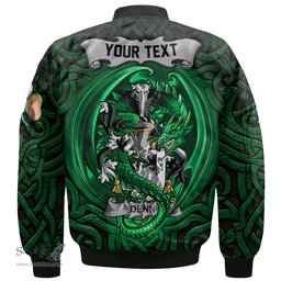 ScotsTee Shop Irish Denn Coat of Arms Irish Jacket Family Crest Green Dragon Of Ireland Bomber Jacket