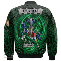 ScotsTee Shop Irish Gara or O Gara Coat of Arms Irish Jacket Family Crest Green Dragon Of Ireland Bomber Jacket