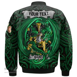 ScotsTee Shop Irish Ewers Coat of Arms Irish Jacket Family Crest Green Dragon Of Ireland Bomber Jacket