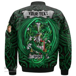 ScotsTee Shop Irish Drury or McDrury Coat of Arms Irish Jacket Family Crest Green Dragon Of Ireland Bomber Jacket