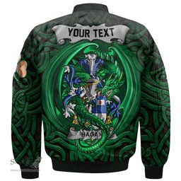 ScotsTee Shop Irish Hagan or O Hagan Coat of Arms Irish Jacket Family Crest Green Dragon Of Ireland Bomber Jacket