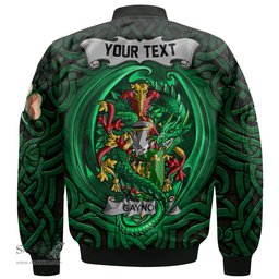 ScotsTee Shop Irish Gaynor or McGaynor Coat of Arms Irish Jacket Family Crest Green Dragon Of Ireland Bomber Jacket