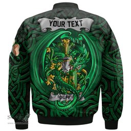 ScotsTee Shop Irish Duffy or O Duffy Coat of Arms Irish Jacket Family Crest Green Dragon Of Ireland Bomber Jacket