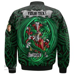 ScotsTee Shop Irish Dick Coat of Arms Irish Jacket Family Crest Green Dragon Of Ireland Bomber Jacket