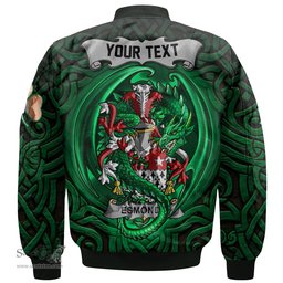 ScotsTee Shop Irish Esmonde Coat of Arms Irish Jacket Family Crest Green Dragon Of Ireland Bomber Jacket