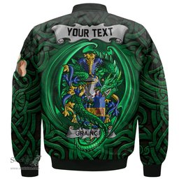 ScotsTee Shop Irish Grainger Coat of Arms Irish Jacket Family Crest Green Dragon Of Ireland Bomber Jacket