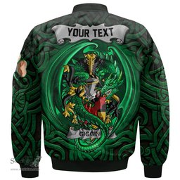 ScotsTee Shop Irish Giggins Coat of Arms Irish Jacket Family Crest Green Dragon Of Ireland Bomber Jacket