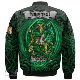 ScotsTee Shop Irish Eaton Coat of Arms Irish Jacket Family Crest Green Dragon Of Ireland Bomber Jacket