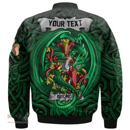 ScotsTee Shop Irish George Coat of Arms Irish Jacket Family Crest Green Dragon Of Ireland Bomber Jacket