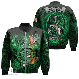 ScotsTee Shop Irish Guillim Coat of Arms Irish Jacket Family Crest Green Dragon Of Ireland Bomber Jacket