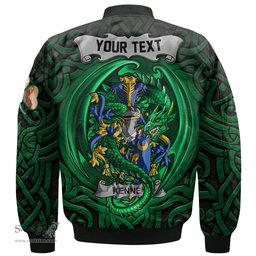 ScotsTee Shop Irish Kenney or O Kenny Coat of Arms Irish Jacket Family Crest Green Dragon Of Ireland Bomber Jacket