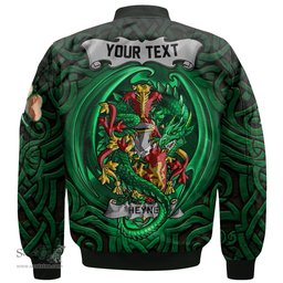 ScotsTee Shop Irish Heyne or O Heyne Coat of Arms Irish Jacket Family Crest Green Dragon Of Ireland Bomber Jacket