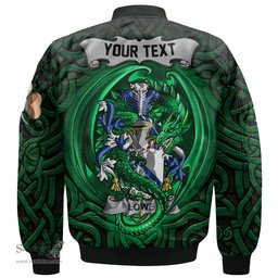 ScotsTee Shop Irish Lowe Coat of Arms Irish Jacket Family Crest Green Dragon Of Ireland Bomber Jacket