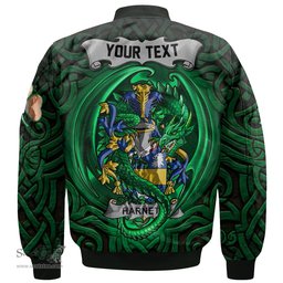 ScotsTee Shop Irish Harnett or Hartnet Coat of Arms Irish Jacket Family Crest Green Dragon Of Ireland Bomber Jacket