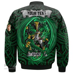 ScotsTee Shop Irish Lyndon or Gindon Coat of Arms Irish Jacket Family Crest Green Dragon Of Ireland Bomber Jacket